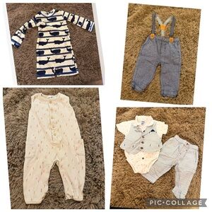 Bundle of 3-6 Month Baby Boy Clothes-Easter Carrot Jumper, Overalls, Bathingsuit